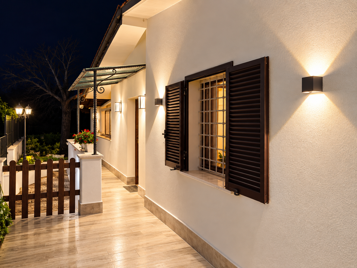 Impianto di illuminazione entrata villa